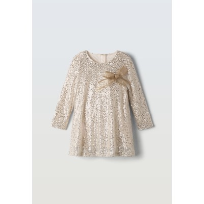 Sequin dress with bag - GOLD 4Y