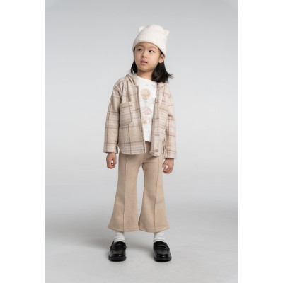 3-piece shorts set with fur - CREAM 2Y