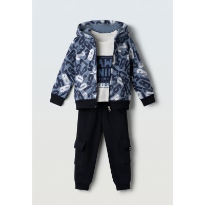 3pcs jumpsuit set - BLUE 4Y