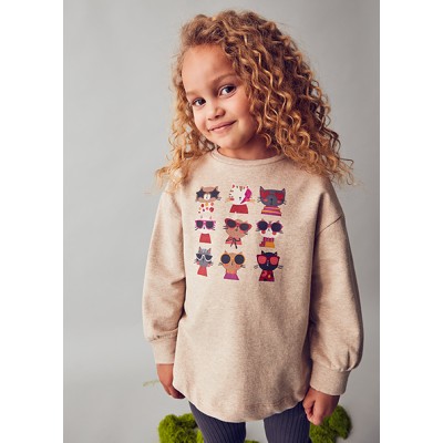 Perforated sweatshirt leggings set - GREY 4Y