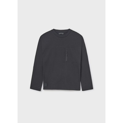 Μπλούζα μακρυμάνικη τσέπη - ΜΑΥΡΟ 10Y