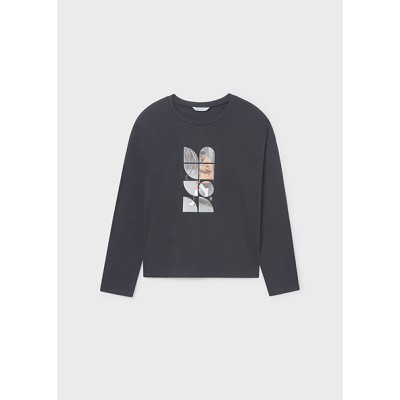 Long sleeve blouse girl photo - BLACK 10Y