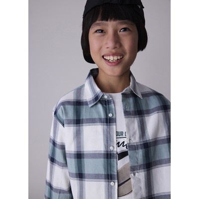 Long sleeve plaid shirt - GREEN 10Y
