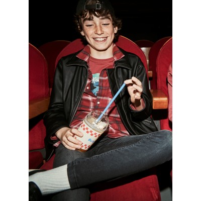 PU jacket - BLACK 12Y