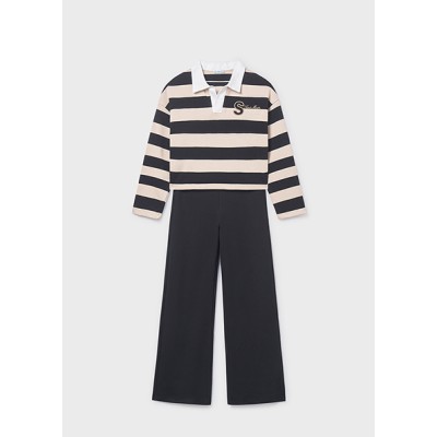 Long polo pants set - BLACK 18Y