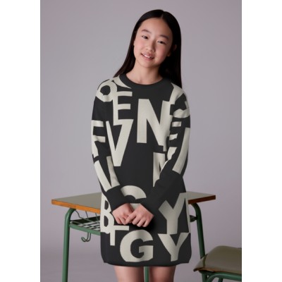 Jacquard dress - BLACK 12Y