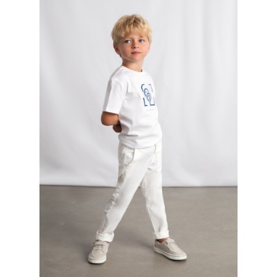 Basic chino trousers - CREAM 8Y