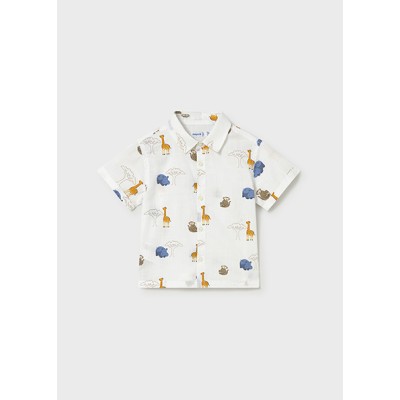 Πουκάμισο κοντομάνικο σταμπωτό - ΛΕΥΚΟ 12M