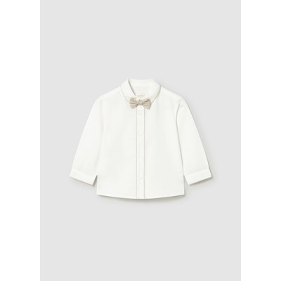 Πουκάμισο μακρυμάνικο αμπιγέ παπιγιόν - ΚΡΕΜ 3Y