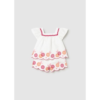 Embroidered Bermuda shorts set - WHITE 12M