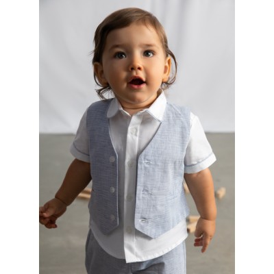 Linen suiting vest - BLUE 18M