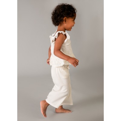 Long combined pants set - CREAM 4Y