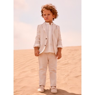 Linen suiting pants - BEIGE 6Y