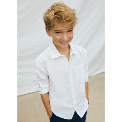 Πουκάμισο μακρυμάνικο γιακάς - ΛΕΥΚΟ 12Y