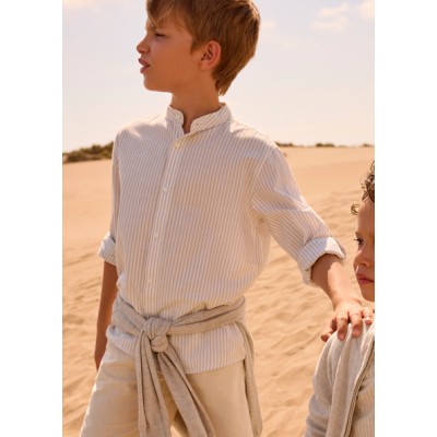 Πουκάμισο μακρυμάνικο γιακάς μαο - ΜΠΕΖ 16Y