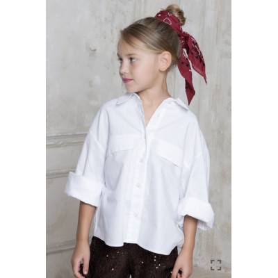 Oversized ecru shirt - WHITE 7/8Y