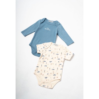 One-piece bodysuit set of 2 pieces - RAF 3/6M