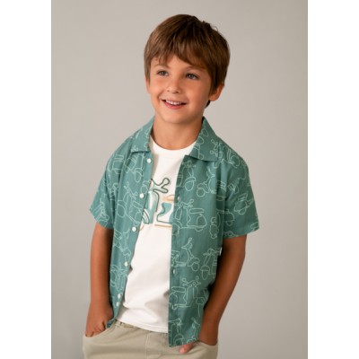 Πουκάμισο κοντομάνικό σταμπωτό - ΠΡΑΣΙΝΟ 7Y