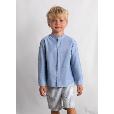 Σετ βερμούδα λινή suiting - ΜΠΛΕ 10Y