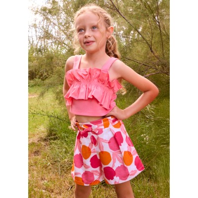 Φούστα παντελόνι στάμπα - ΚΟΚΚΙΝΟ 10Y