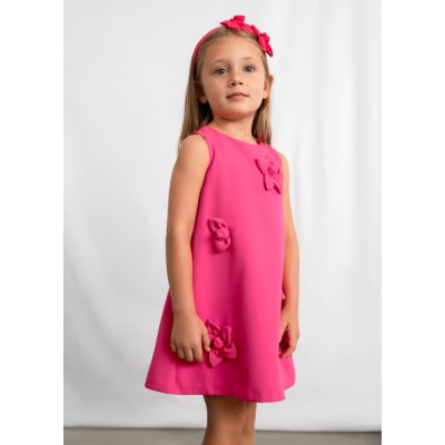 Φόρεμα κρεπ λουλούδια - ΚΟΚΚΙΝΟ 8Y