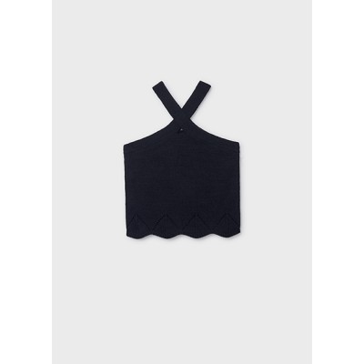 Knitted halter top - BLACK 10Y