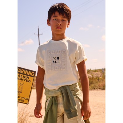 Μπλούζα κοντομάνικη ανάγλυφη επίσημη - ΚΡΕΜ 10Y