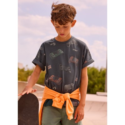 Μπλούζα κοντομάνικη σταμπωτή - ΓΚΡΙ 16Y