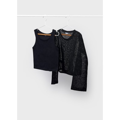 Διπλό σετ μακρυμάνικο - ΜΑΥΡΟ 14Y