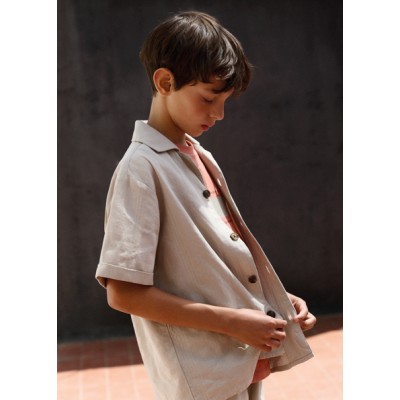 Πουκάμισο κοντομάνικο γιακάς - ΜΠΕΖ 16Y