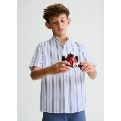 Πουκάμισο κοντομάνικο γιακάς μαο - ΜΠΛΕ 8Y