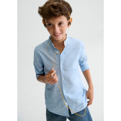 Πουκάμισο μακρυμάνικο  γιακάς μαο - ΓΑΛΑΖΙΟ 16Y