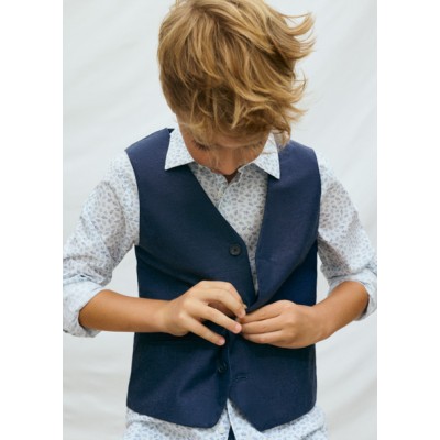 Γιλέκο λινό suiting - ΜΠΛΕ 16Y