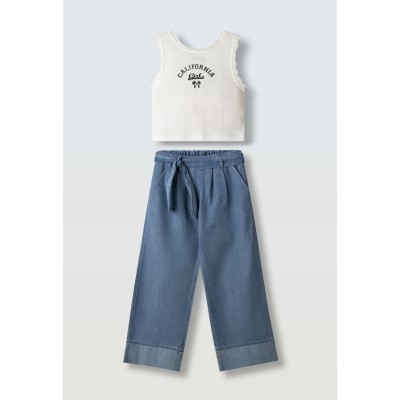 Σετ παντελόνα τζιν - ΛΕΥΚΟ 12Y