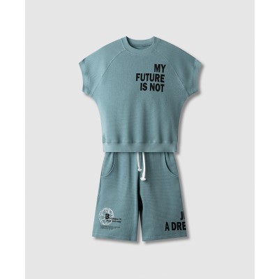 Σετ βερμούδα πικέ - ΠΕΤΡΟΛ 14Y