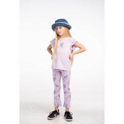 Leggings set with ribbon - LILAC 5Y