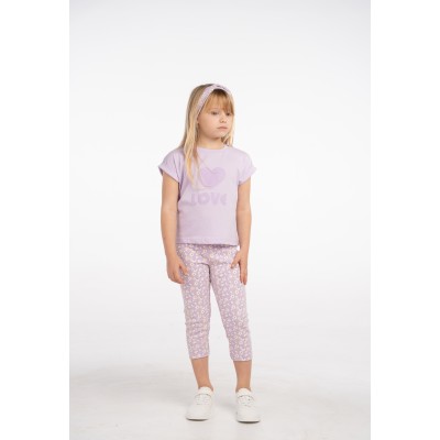 Leggings set with ribbon - LILAC 5Y