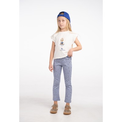 Leggings set with ribbon - CREAM 5Y