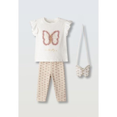 Leggings set with bag - CREAM 3Y