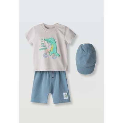 Σετ μακό με καπέλο - ΓΚΡΙ 2Y