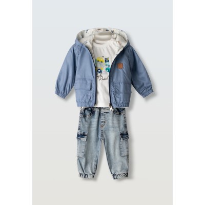 3-piece set with jeans - BLUE 2Y
