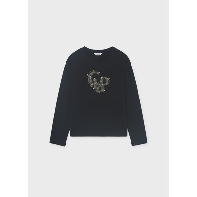 T-Shirt μακρυμάνικο basic - ΜΑΥΡΟ 16Y