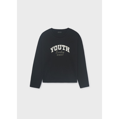 T-Shirt μακρυμάνικο basic - ΜΑΥΡΟ 16Y