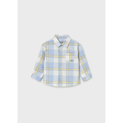 Long-sleeved plaid shirt - BLUE 12M