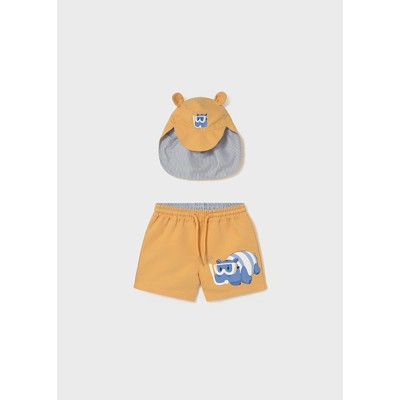 Swimsuit hat and flip-flops set - PEACH 2Y