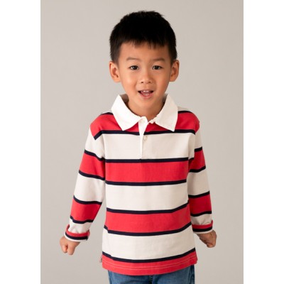 Πολο μακρυμάνικο ριγέ - ΚΟΚΚΙΝΟ 10Y