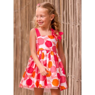 Φόρεμα ασσύμετρο με λουλούδια - ΚΟΚΚΙΝΟ 2Y