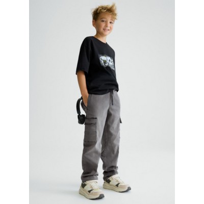 Παντελόνι denim jogger cargo - ΓΚΡΙ 10Y