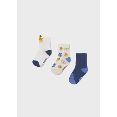 Set of 3 patterned socks - BLUE 2Y