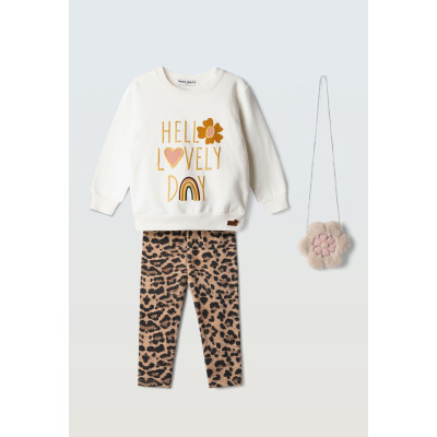 Leggings set with bag - CREAM 4Y